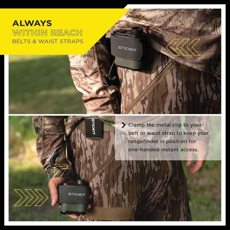 Stick It Magnetic Strap for Hunting Rangefinder, Securely Attaches to Belt, Pack, Gear, Stand or Blind, Silent Hold with Metal Clip and Safety Cord - Rangefinder Not Included - Image 4